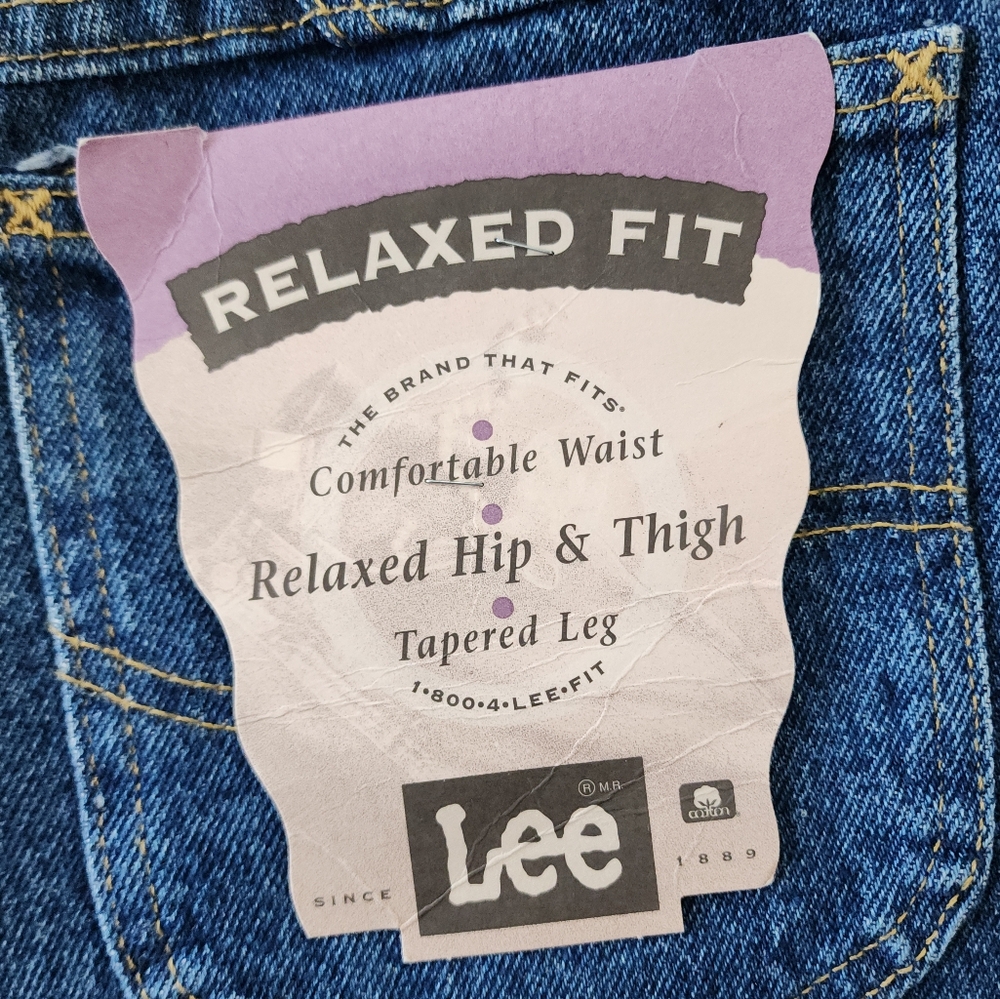 VTG Lee Relaxed Fit Tapered Leg Blue Jeans Women's Size 10 Long NWT - Picture 11 of 16